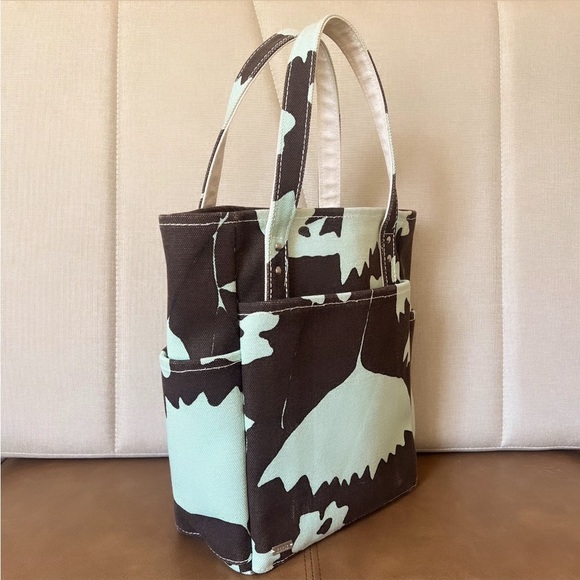 HABLE CONSTRUCTION El Hombre Brown & Turquoise Flower Print Canvas Tote Bag - Picture 3 of 16
